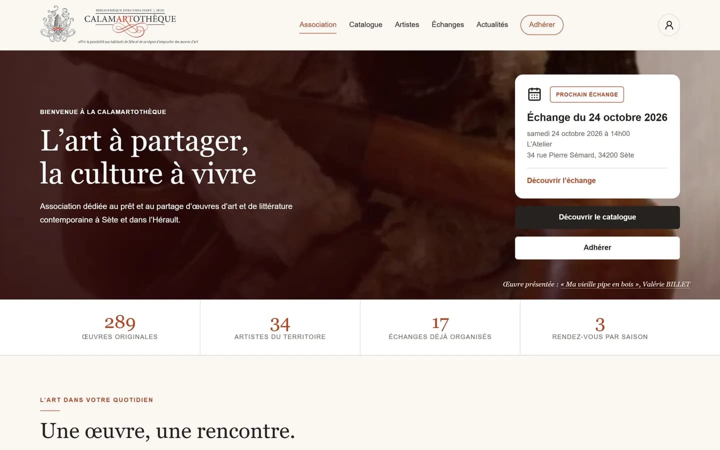 Accueil du site La Calamartothèque sur ordinateur